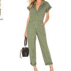 Pistola Army Green Denim Grover Field Jumpsuit